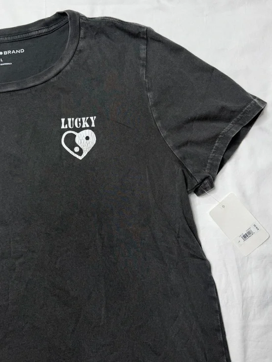 Lucky Brand Ying Yang Heart Classic Crew NWT - Picture 5 of 6